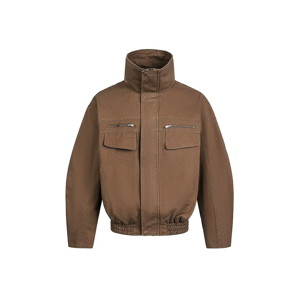 American Style Cropped Workwear Jacket Loose & Washed