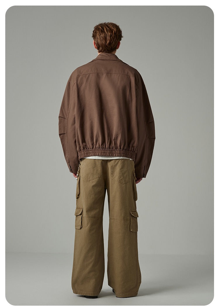 American Style Cropped Workwear Jacket Loose & Washed