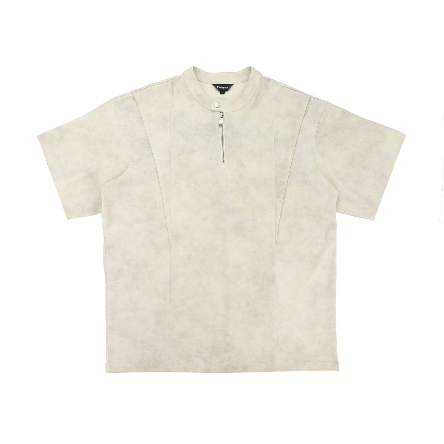 Clean Fit Deconstructed Zip Henley T-Shirt