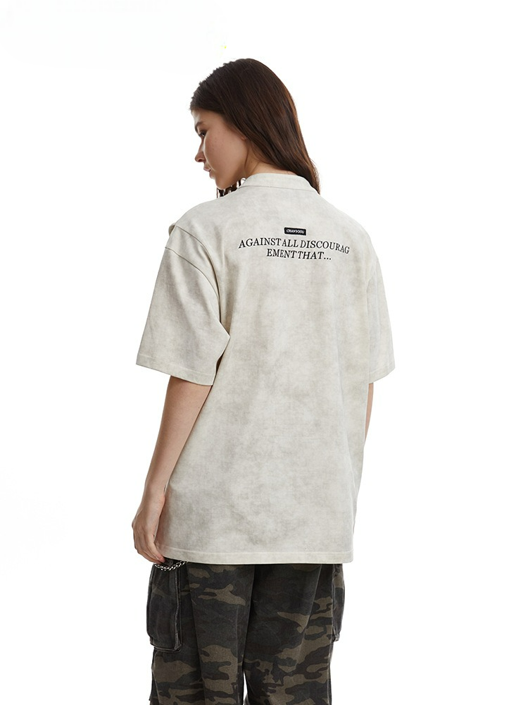 Clean Fit Deconstructed Zip Henley T-Shirt