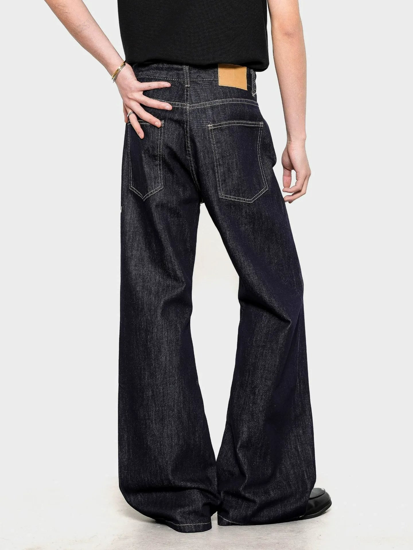 Clean Fit Flared Jeans Smart Casual Indigo Denim