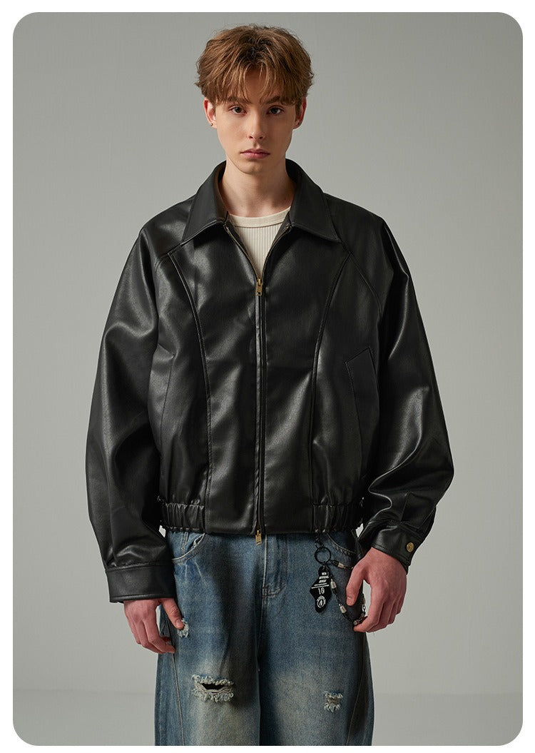 Cleanfit Faux Leather Cropped Jacket