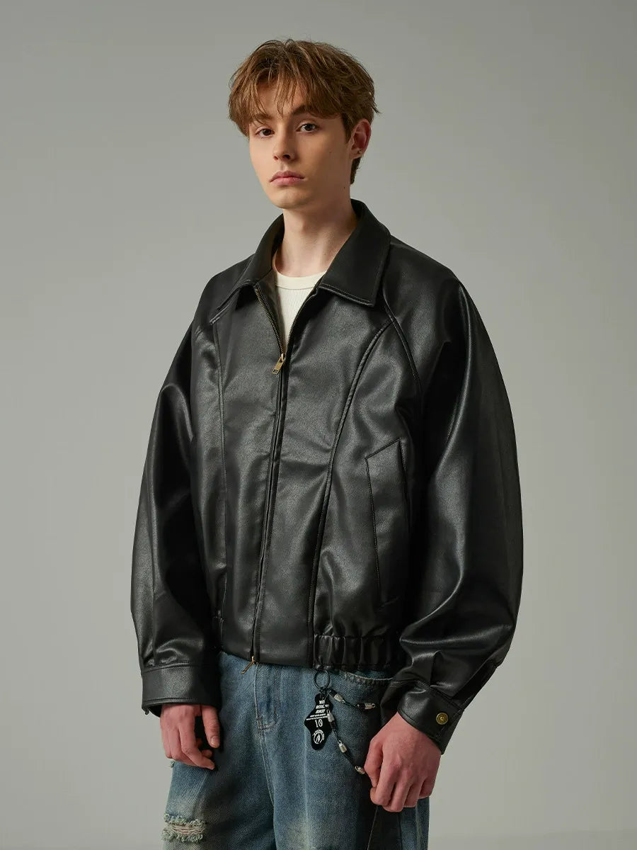 Cleanfit Faux Leather Cropped Jacket