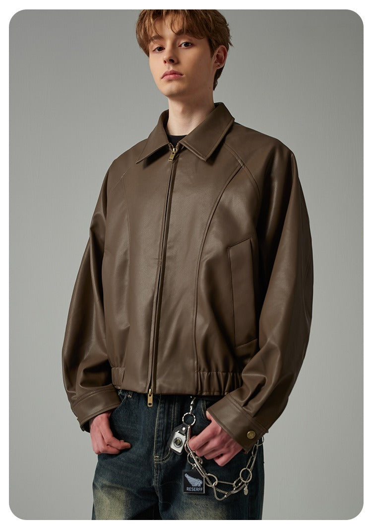 Cleanfit Faux Leather Cropped Jacket