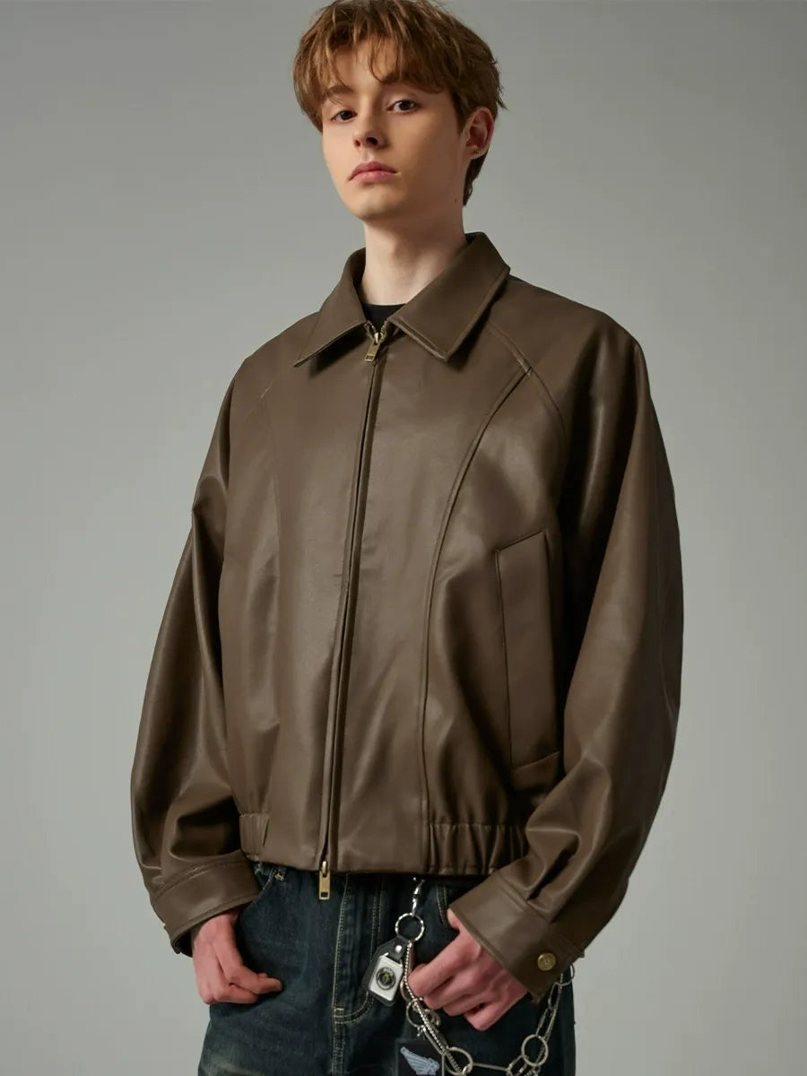 Cleanfit Faux Leather Cropped Jacket