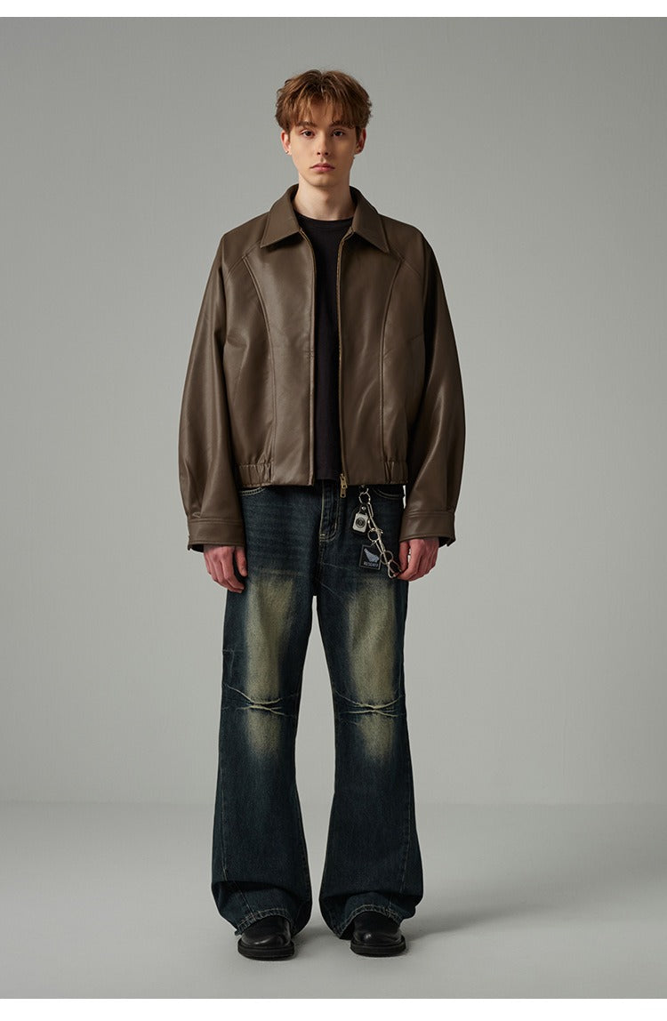 Cleanfit Faux Leather Cropped Jacket
