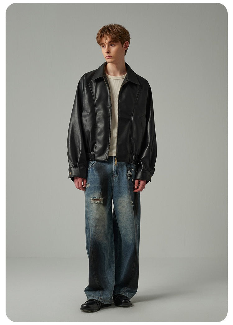 Cleanfit Faux Leather Cropped Jacket