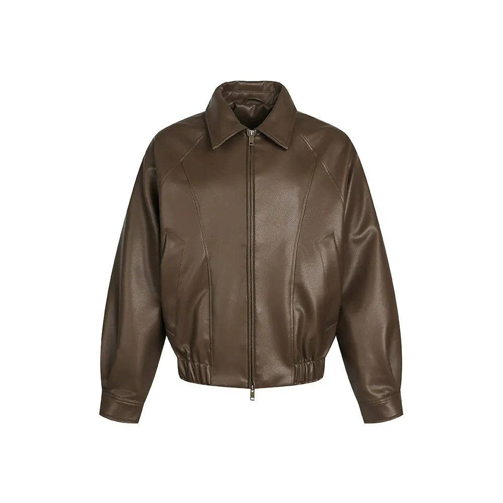 Cleanfit Faux Leather Cropped Jacket