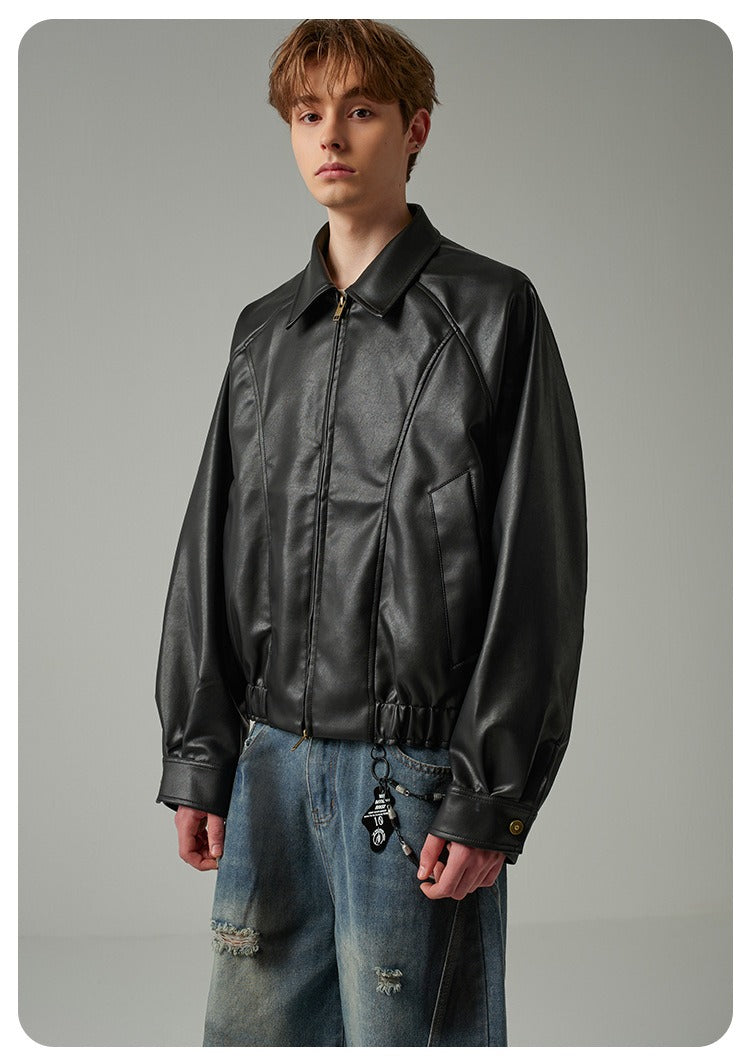 Cleanfit Faux Leather Cropped Jacket