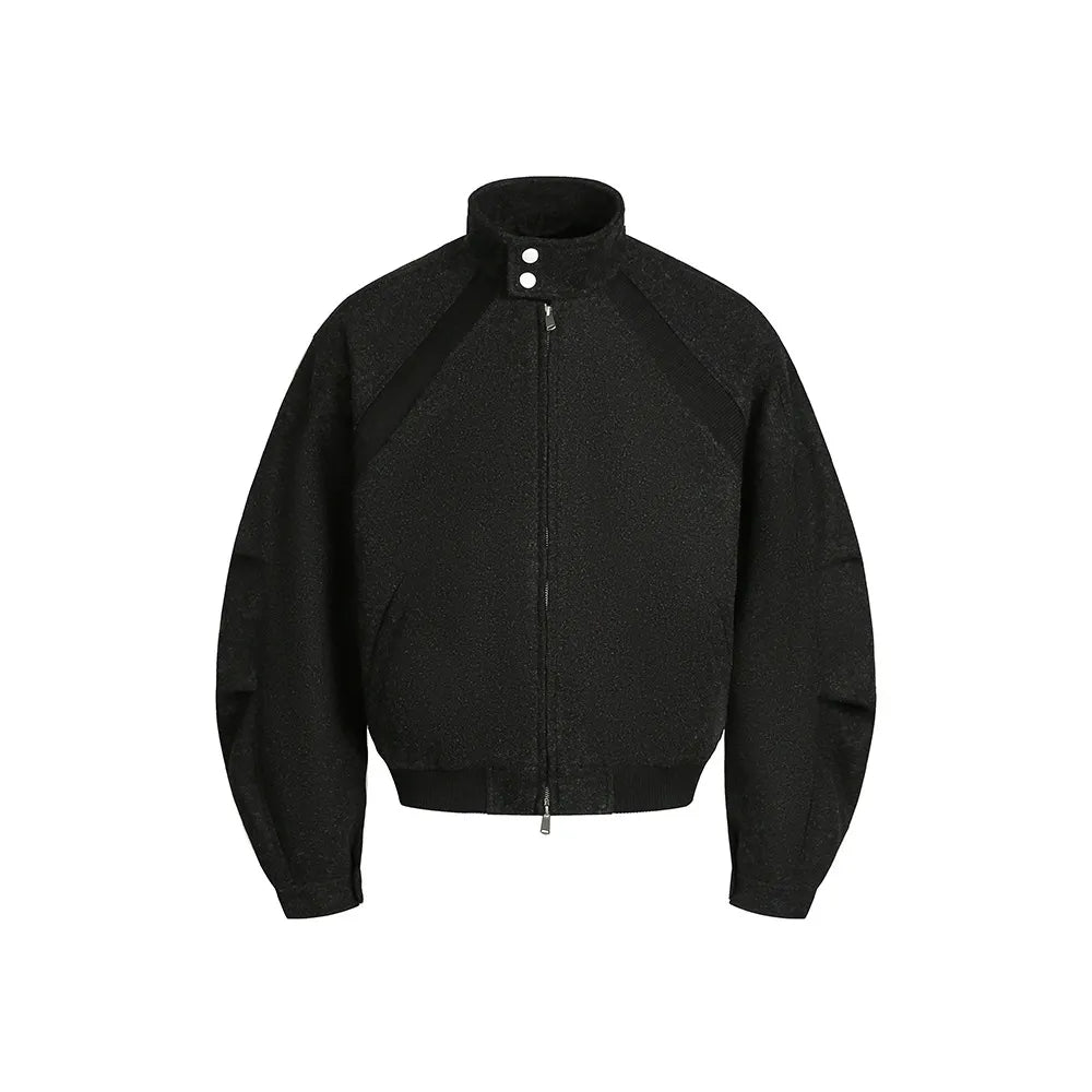 Cleanfit Heavyweight Stand Collar Jacket Panelled Design