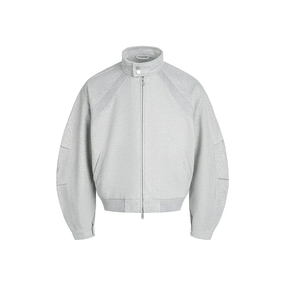 Cleanfit Heavyweight Stand Collar Jacket Panelled Design