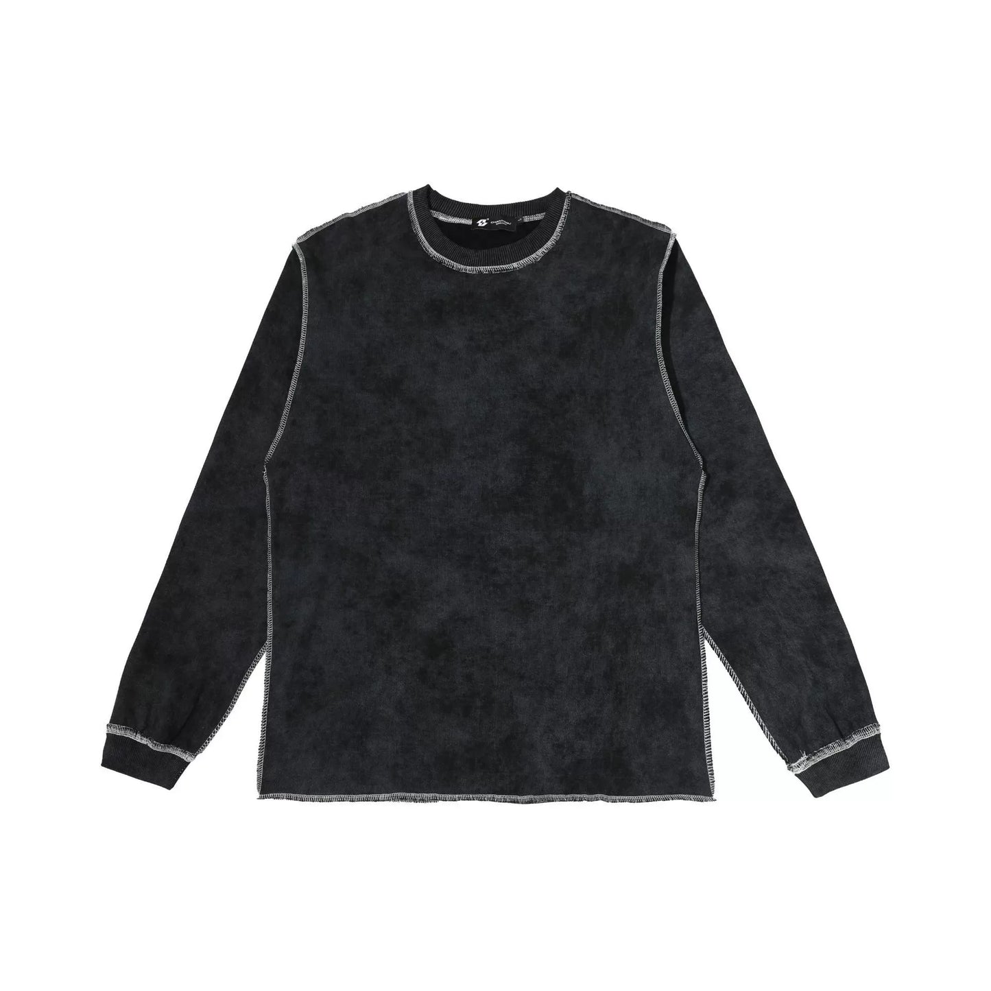 Contrast Stitch Washed Pullover Relaxed Fit Crewneck Sweatshirt
