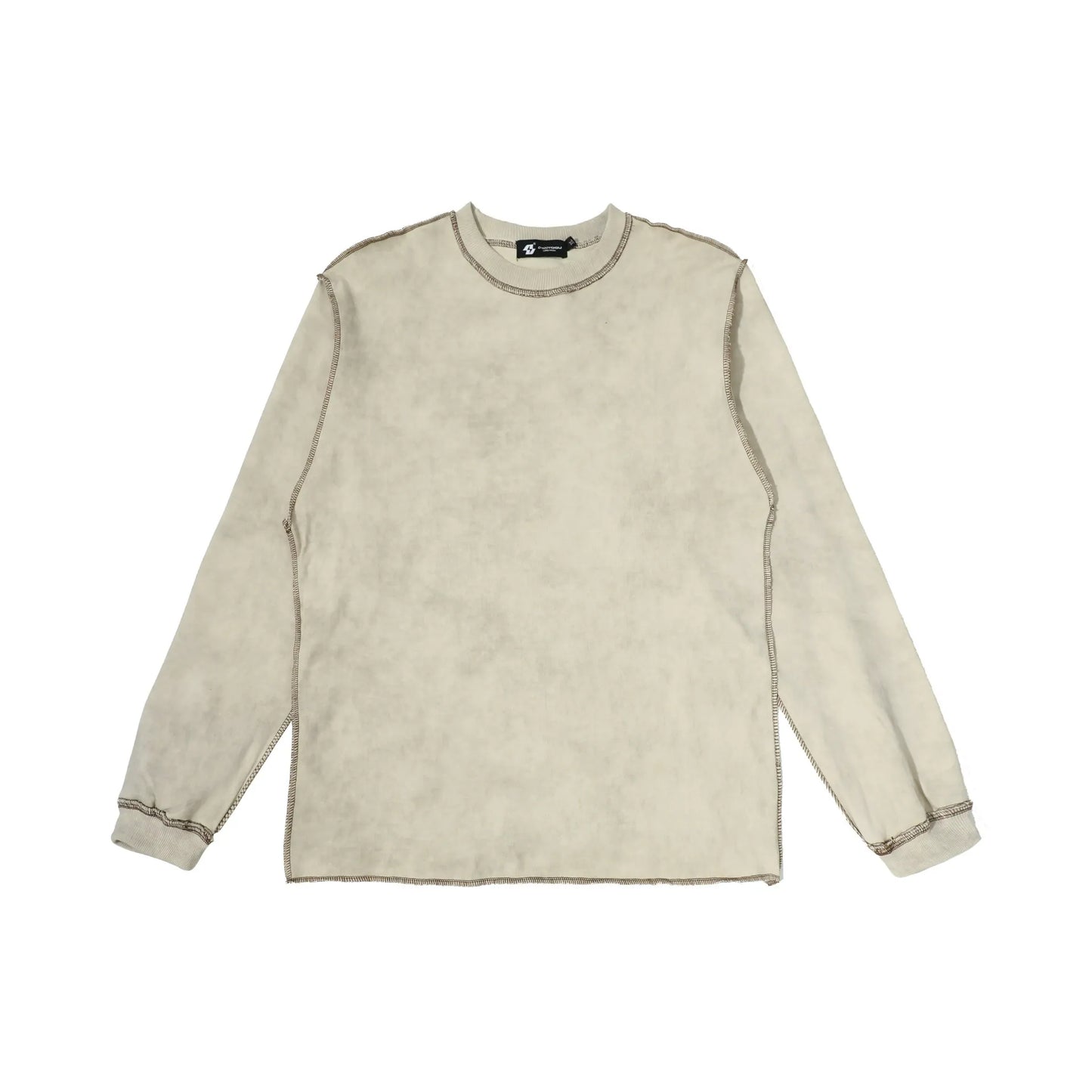 Contrast Stitch Washed Pullover Relaxed Fit Crewneck Sweatshirt