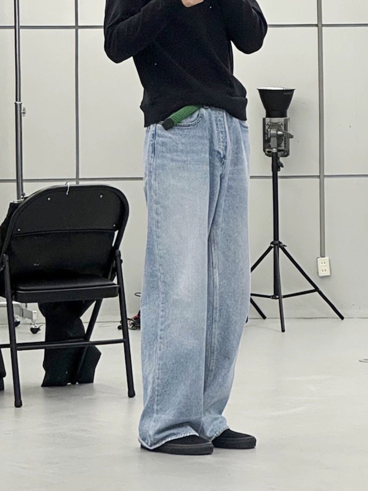 Distressed Baggy Jeans Washed Straight Leg Denim Jeans