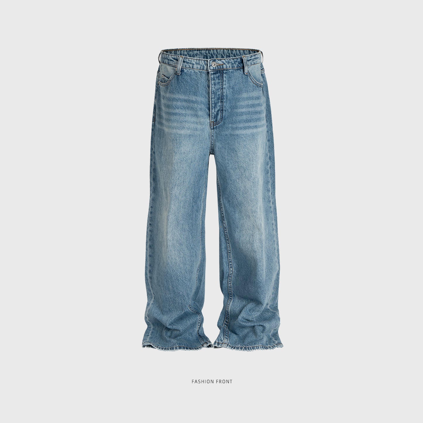 Distressed Baggy Jeans Washed Straight Leg Denim Jeans