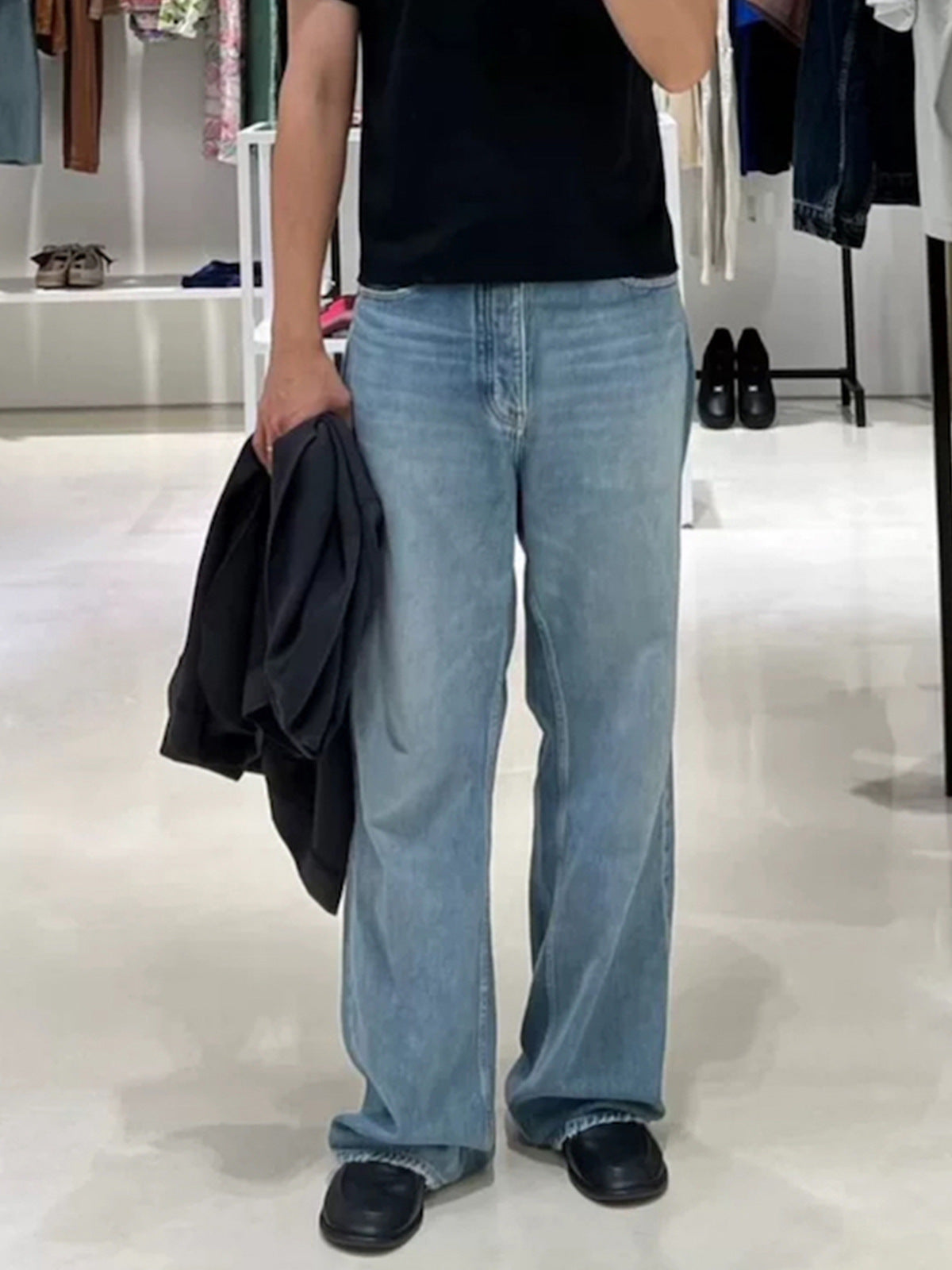 Distressed Baggy Jeans Washed Straight Leg Denim Jeans