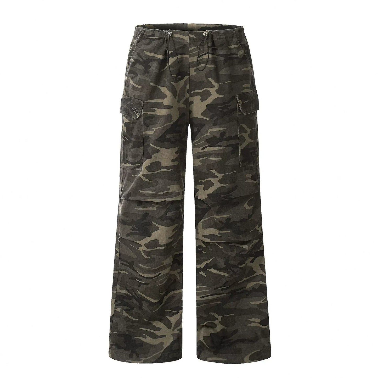 Drawstring Baggy Camo Cargo Pants