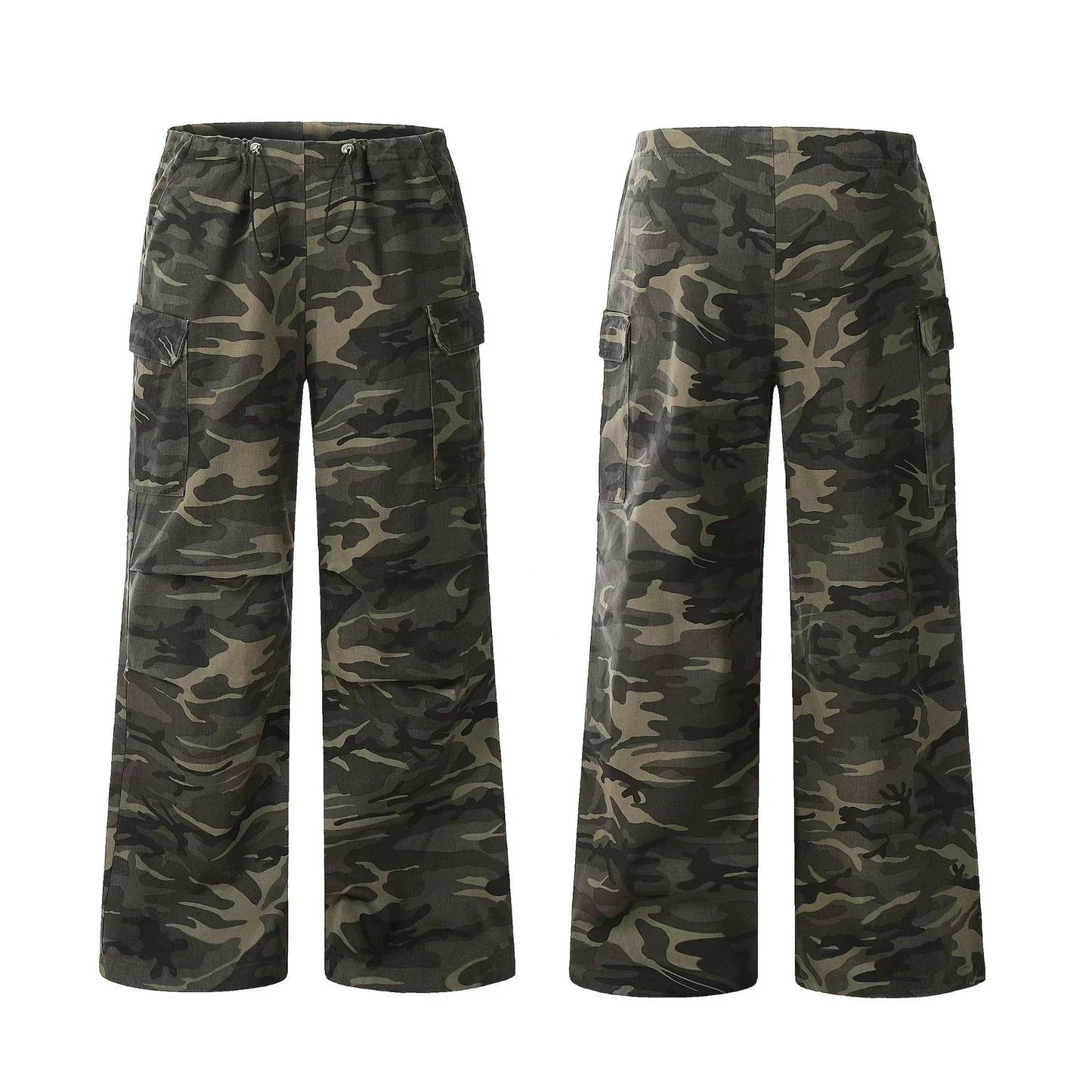 Drawstring Baggy Camo Cargo Pants