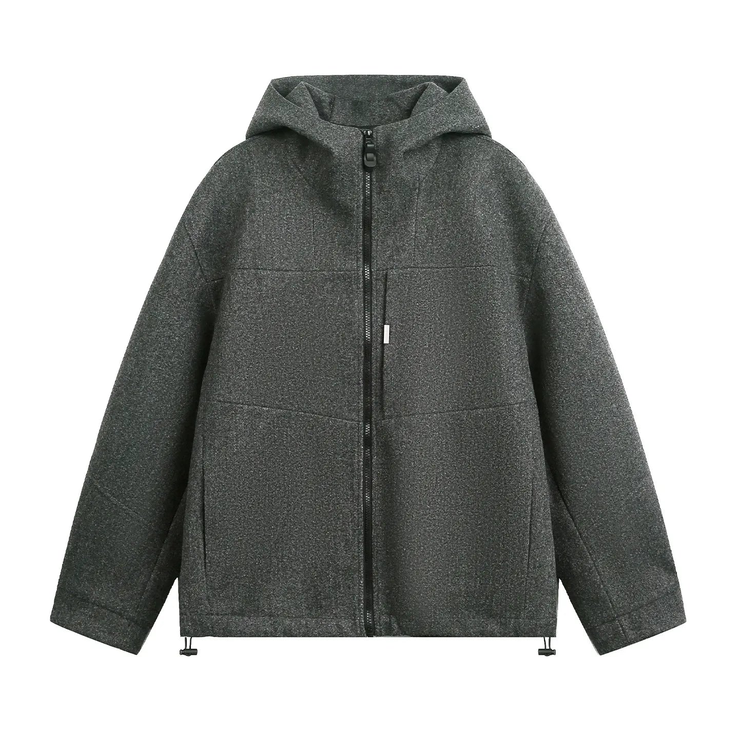 Heavyweight Wool Blend Hooded Jacket Classic & Warm