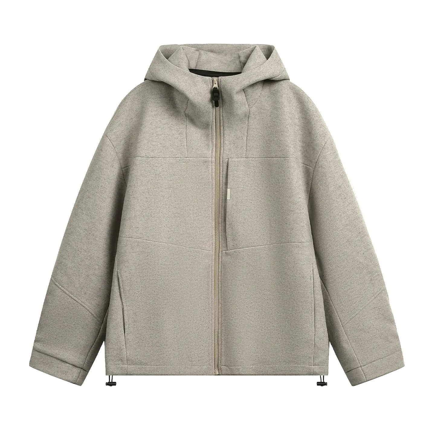 Heavyweight Wool Blend Hooded Jacket Classic & Warm