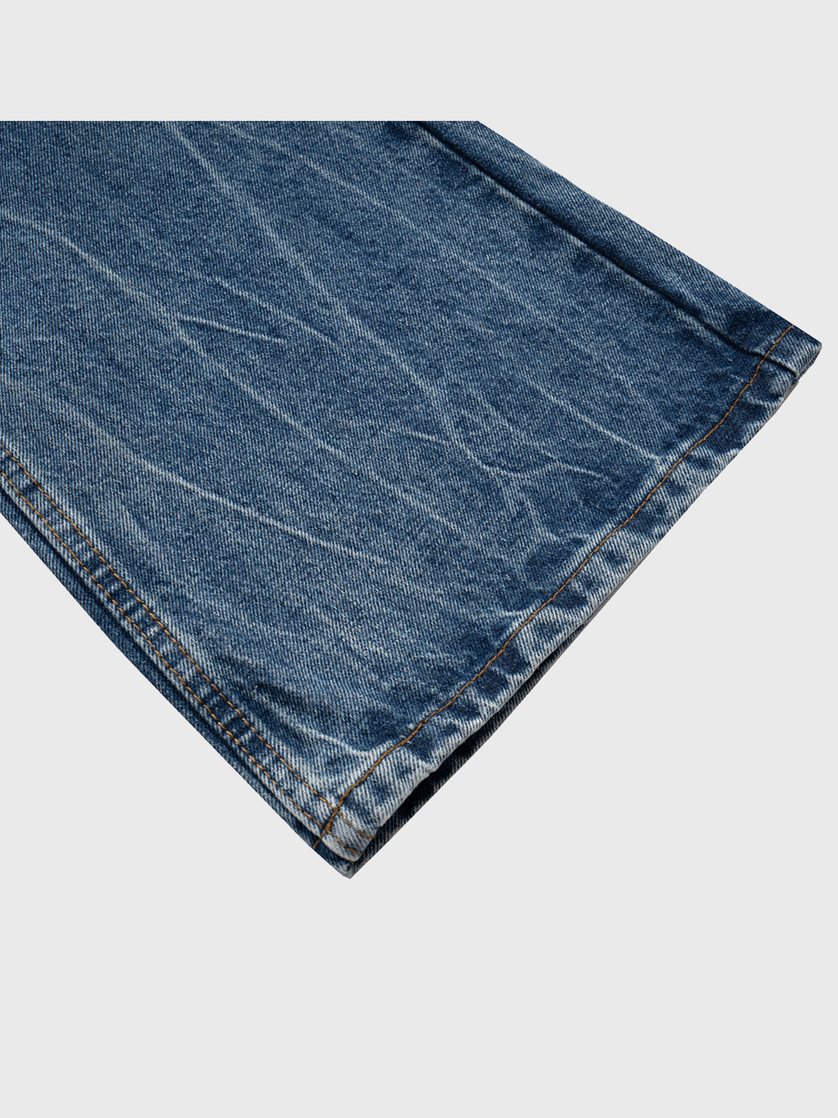 High Street Washed Distressed Jeans Faded Texture Straight Denim Jeans