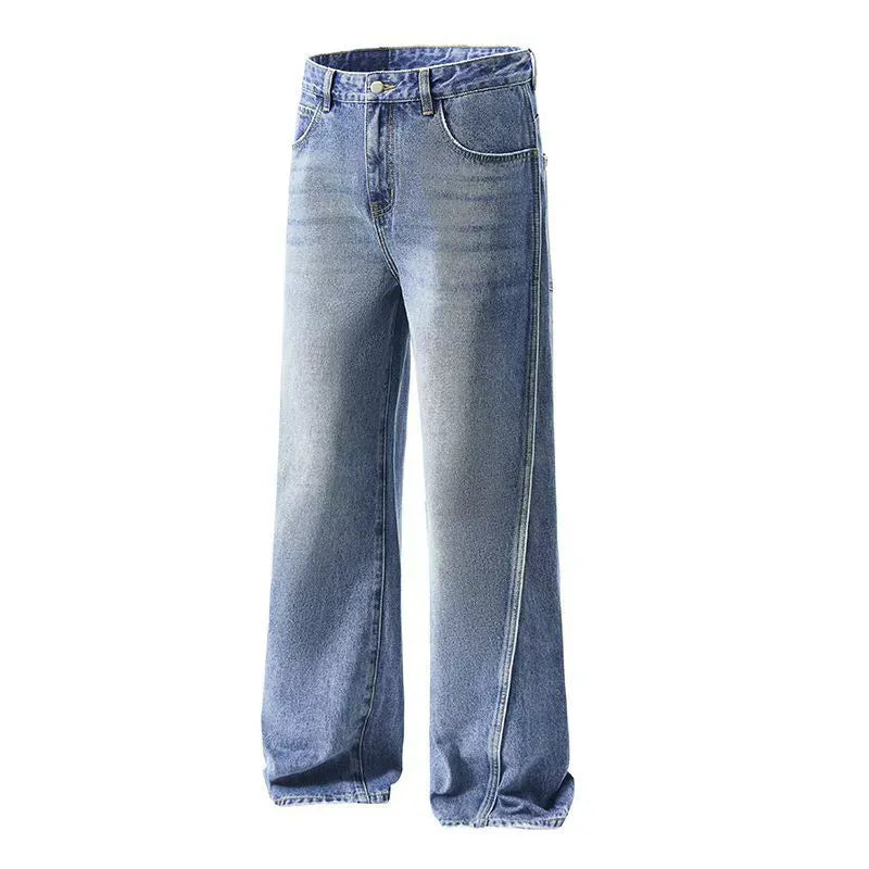 High Waisted Straight Leg Jeans With Faded Detail