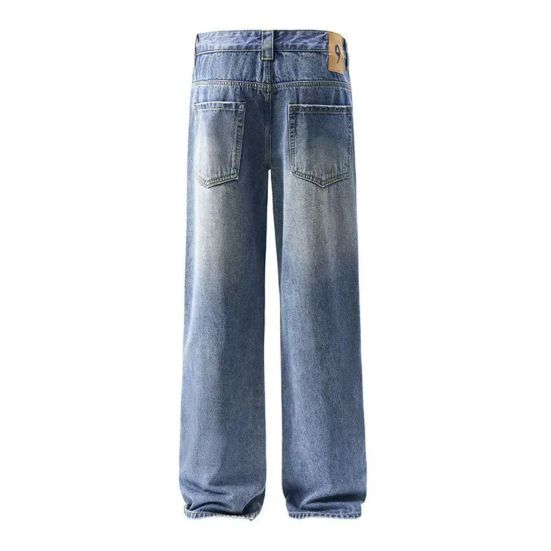 High Waisted Straight Leg Jeans With Faded Detail