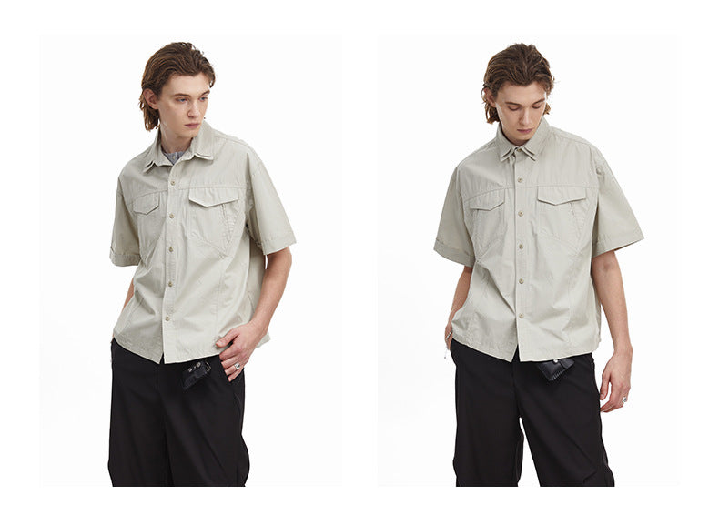 Retro Workwear Double Collar Shirt