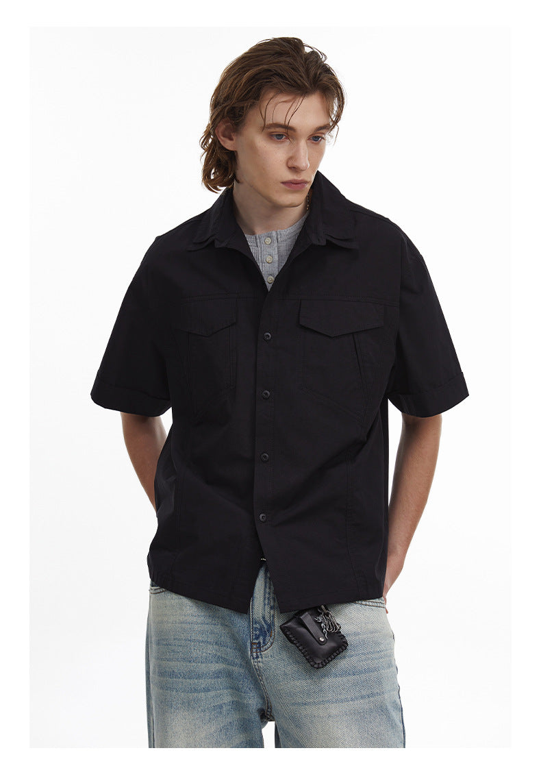 Retro Workwear Double Collar Shirt