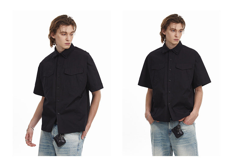 Retro Workwear Double Collar Shirt