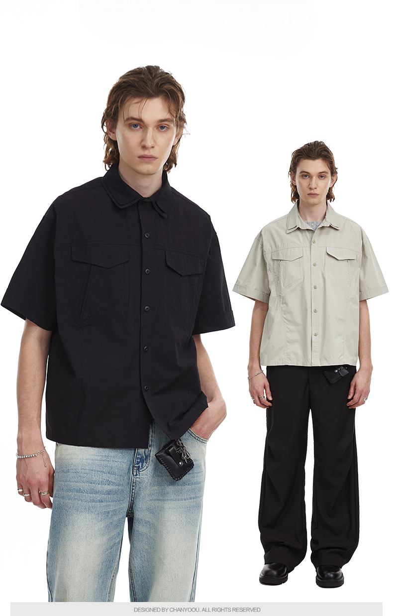 Retro Workwear Double Collar Shirt