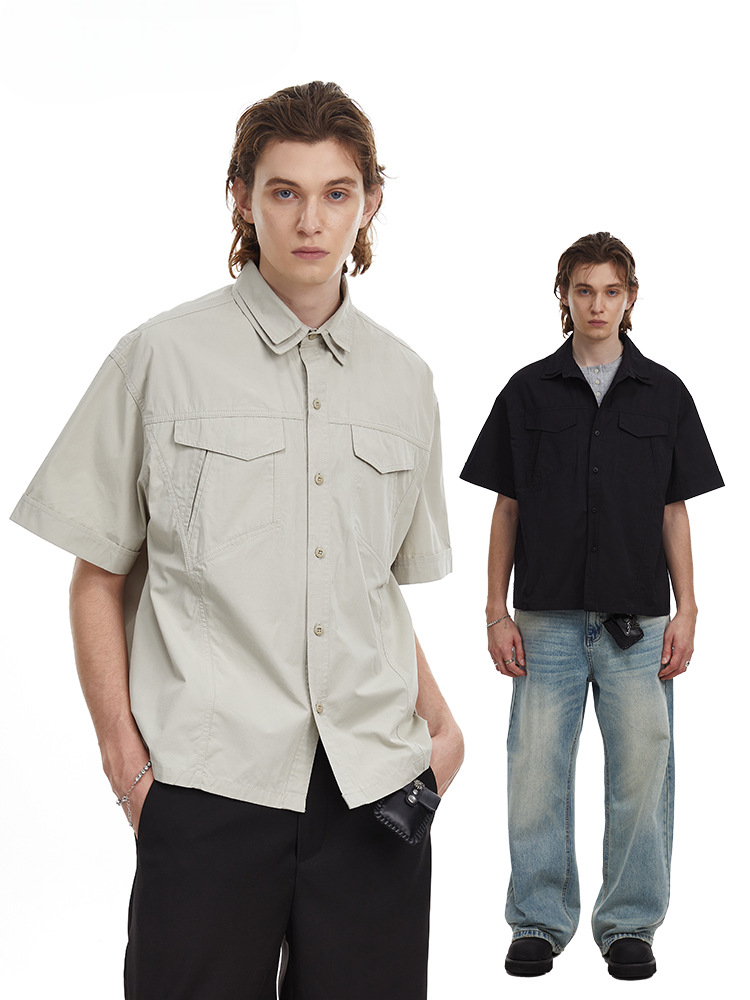 Retro Workwear Double Collar Shirt