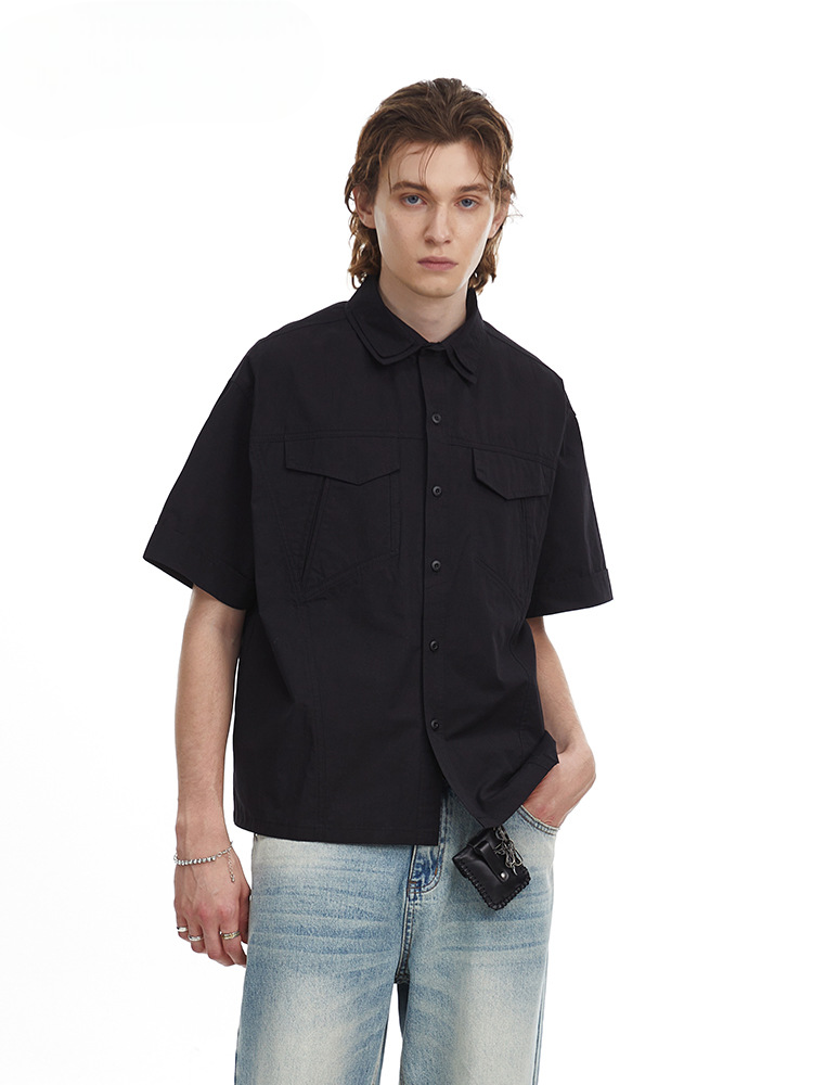 Retro Workwear Double Collar Shirt