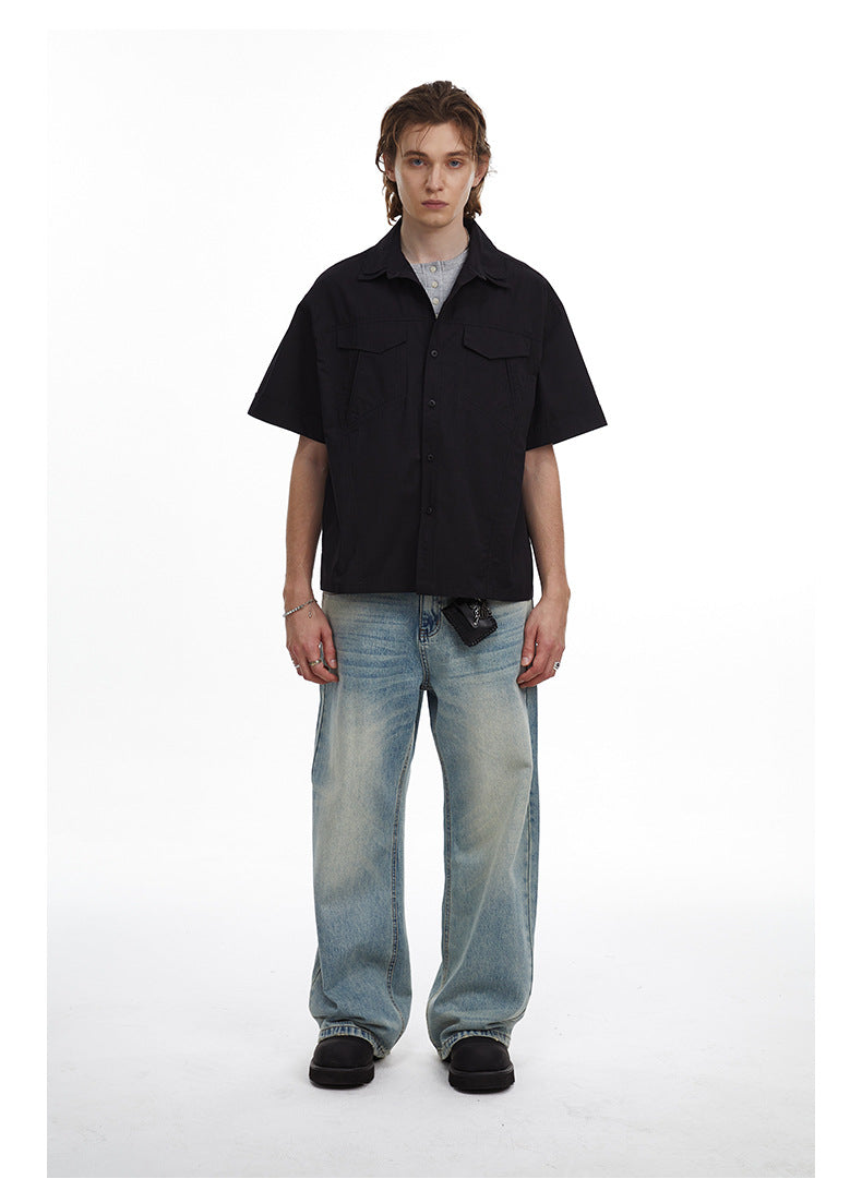 Retro Workwear Double Collar Shirt