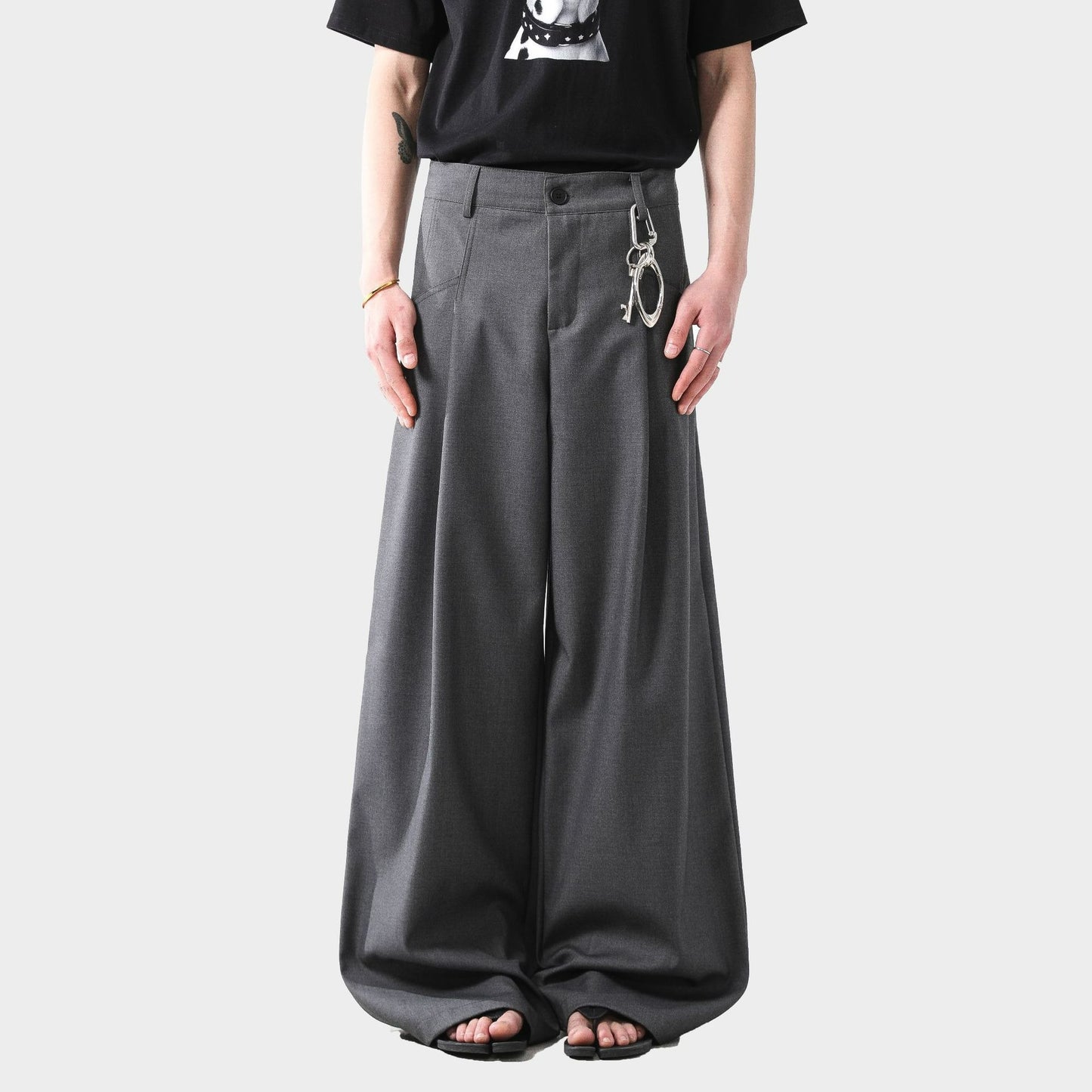 Pleated Wide Leg Suit Pants