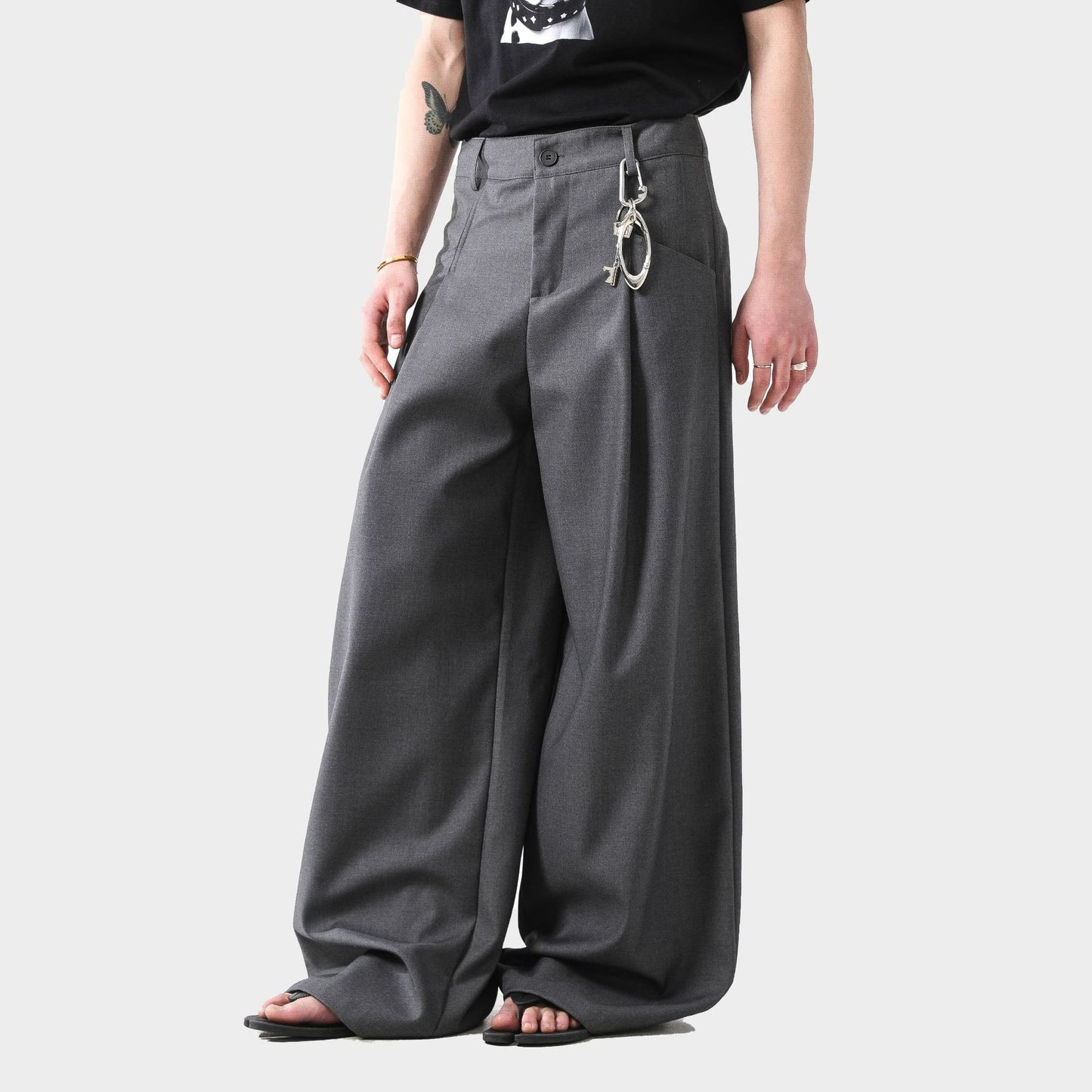Pleated Wide Leg Suit Pants