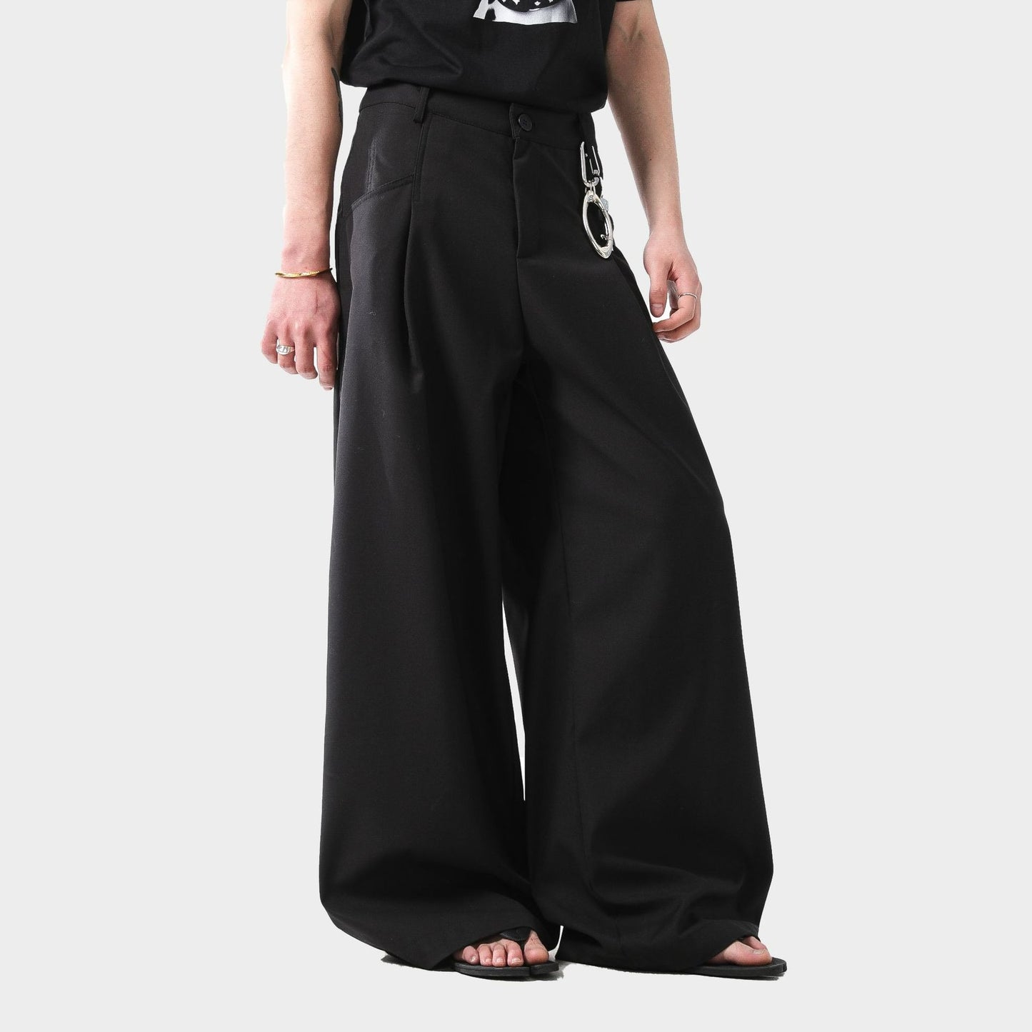 Pleated Wide Leg Suit Pants