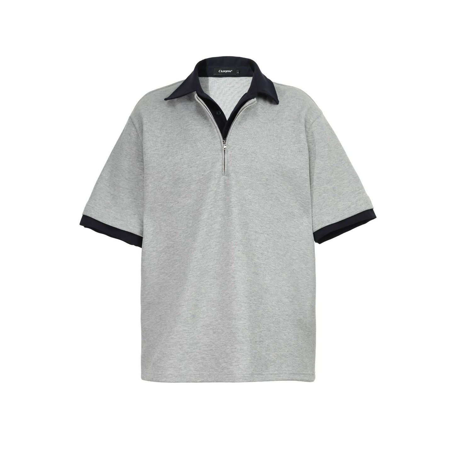 Relaxed Fit Half-Zip Polo Men's Heavyweight Design Shirt