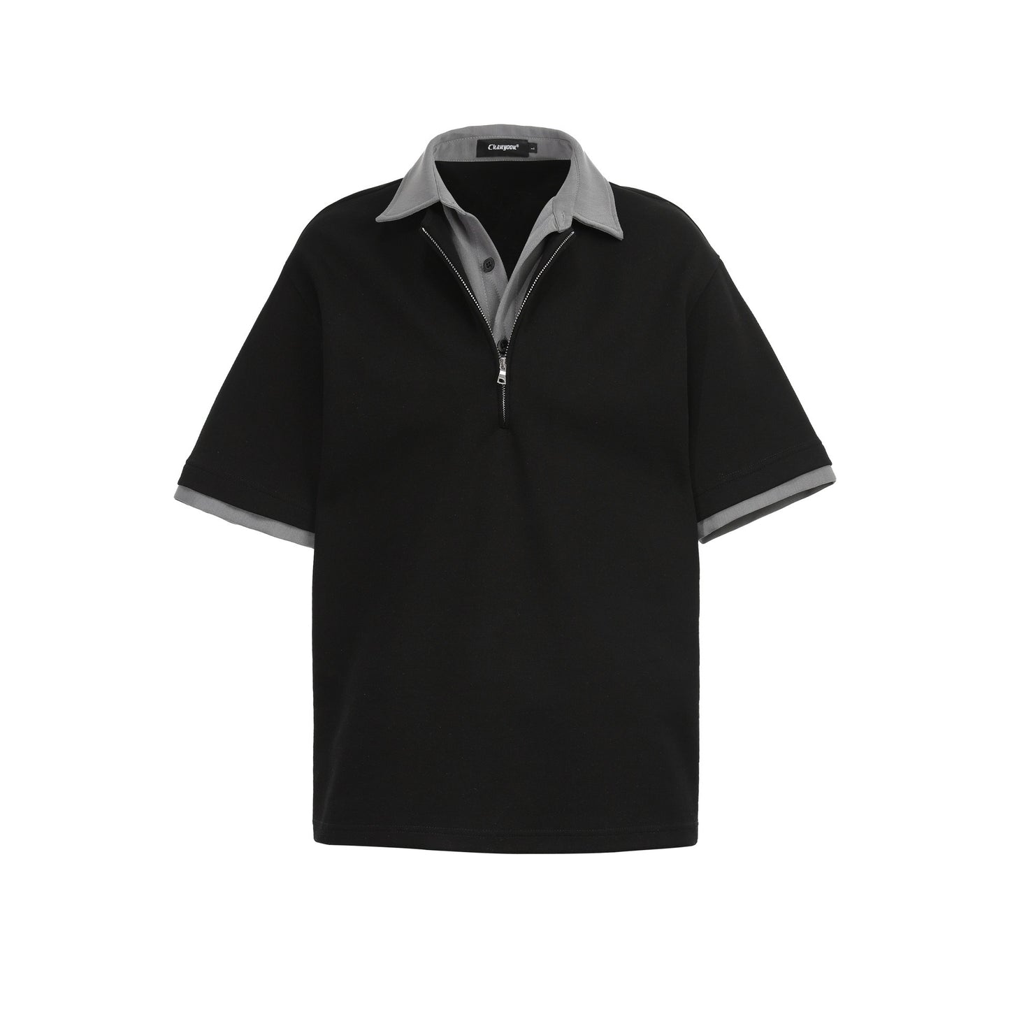 Relaxed Fit Half-Zip Polo Men's Heavyweight Design Shirt