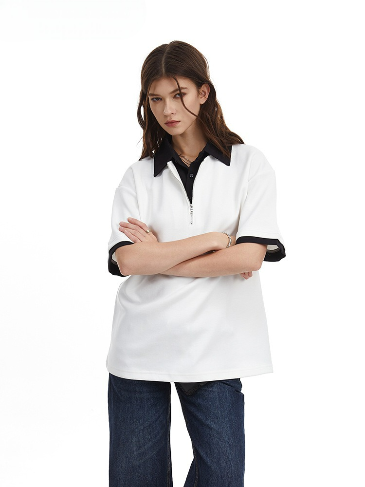 Relaxed Fit Half-Zip Polo Men's Heavyweight Design Shirt