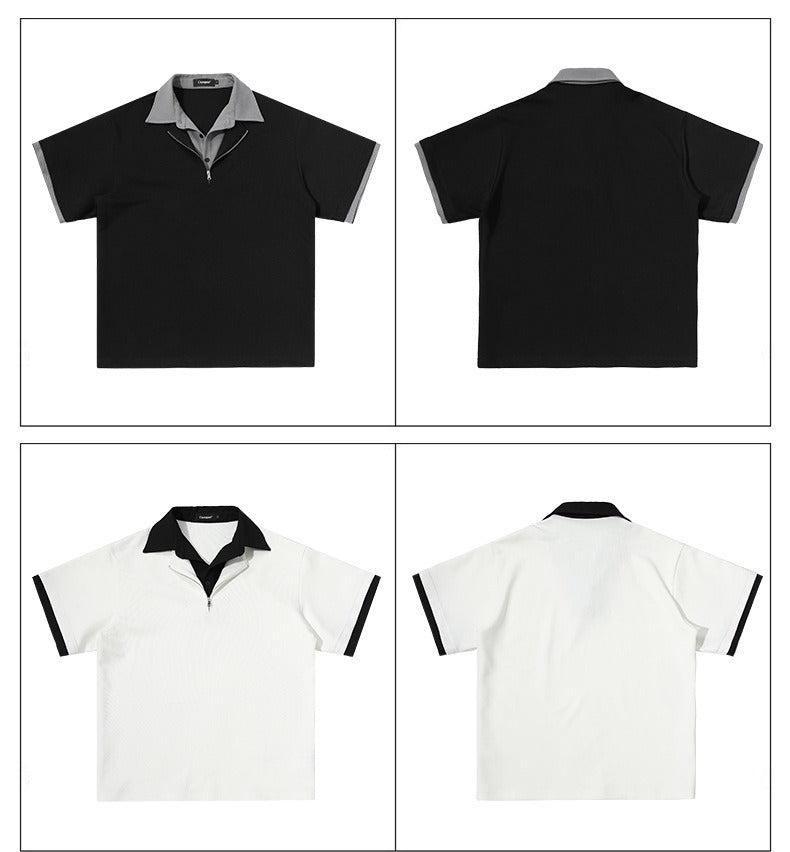 Relaxed Fit Half-Zip Polo Men's Heavyweight Design Shirt