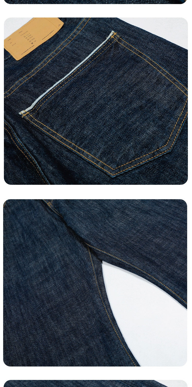 Retro Baggy Jeans Indigo Denim Wide Leg Pants