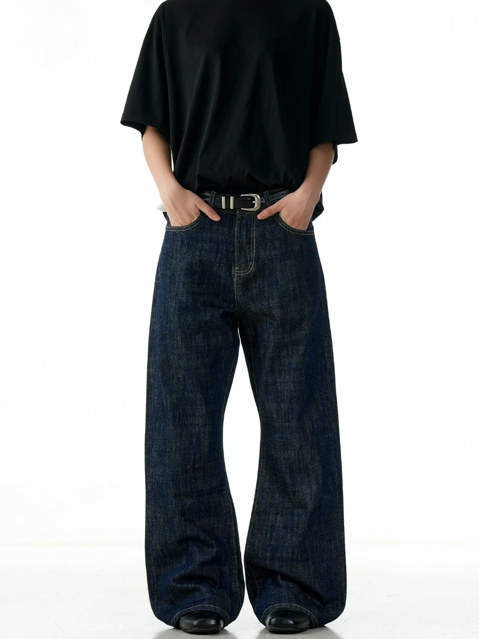 Retro Baggy Jeans Indigo Denim Wide Leg Pants