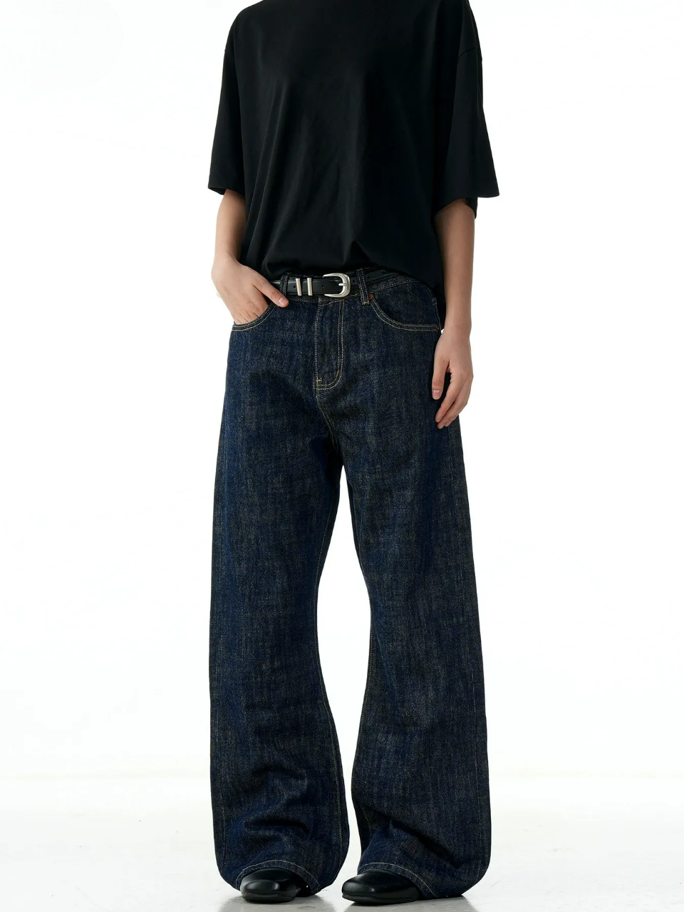 Retro Baggy Jeans Indigo Denim Wide Leg Pants