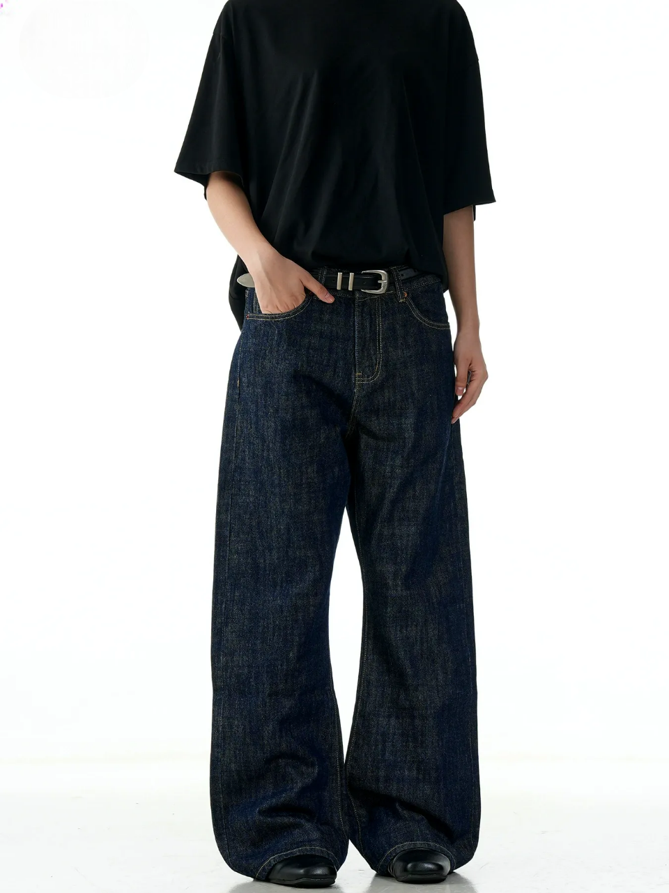 Retro Baggy Jeans Indigo Denim Wide Leg Pants