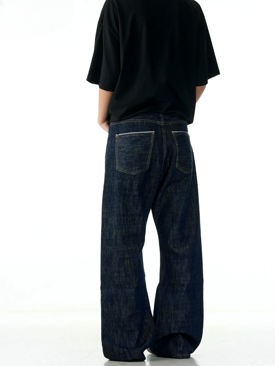 Retro Baggy Jeans Indigo Denim Wide Leg Pants