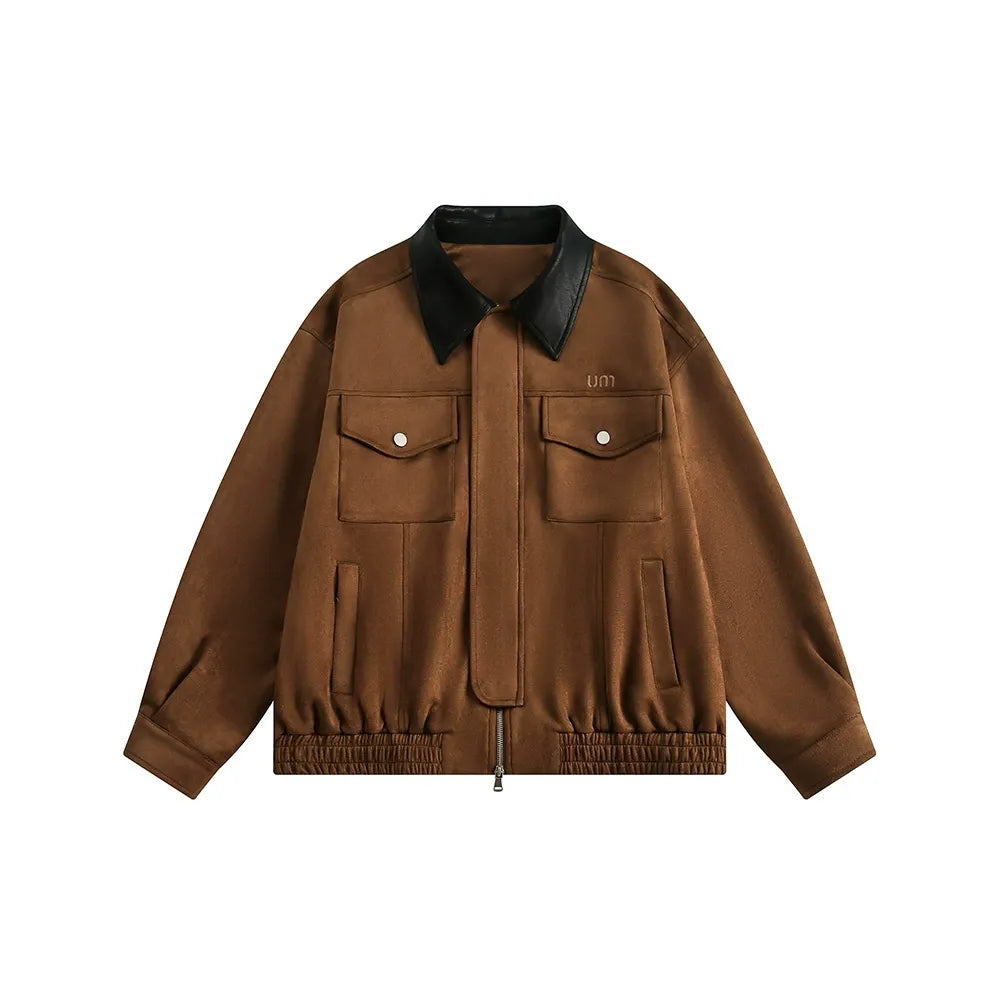 Retro Barn Jacket Contrast Collar High Street