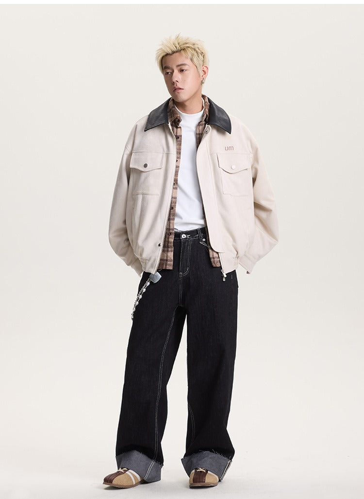 Retro Barn Jacket Contrast Collar High Street