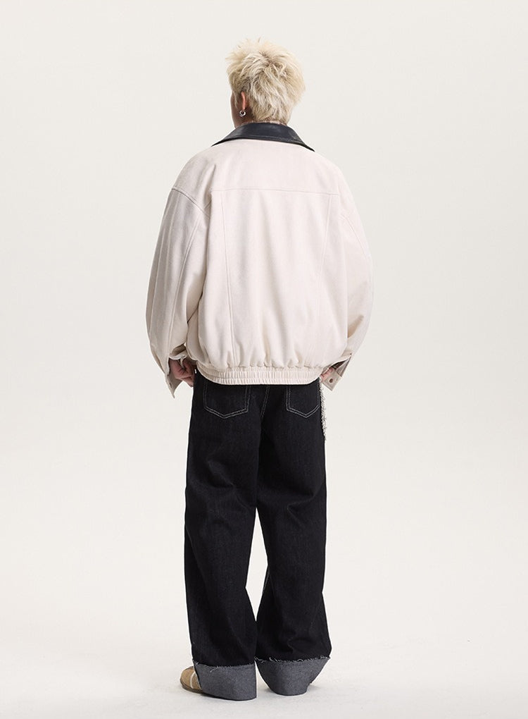 Retro Barn Jacket Contrast Collar High Street