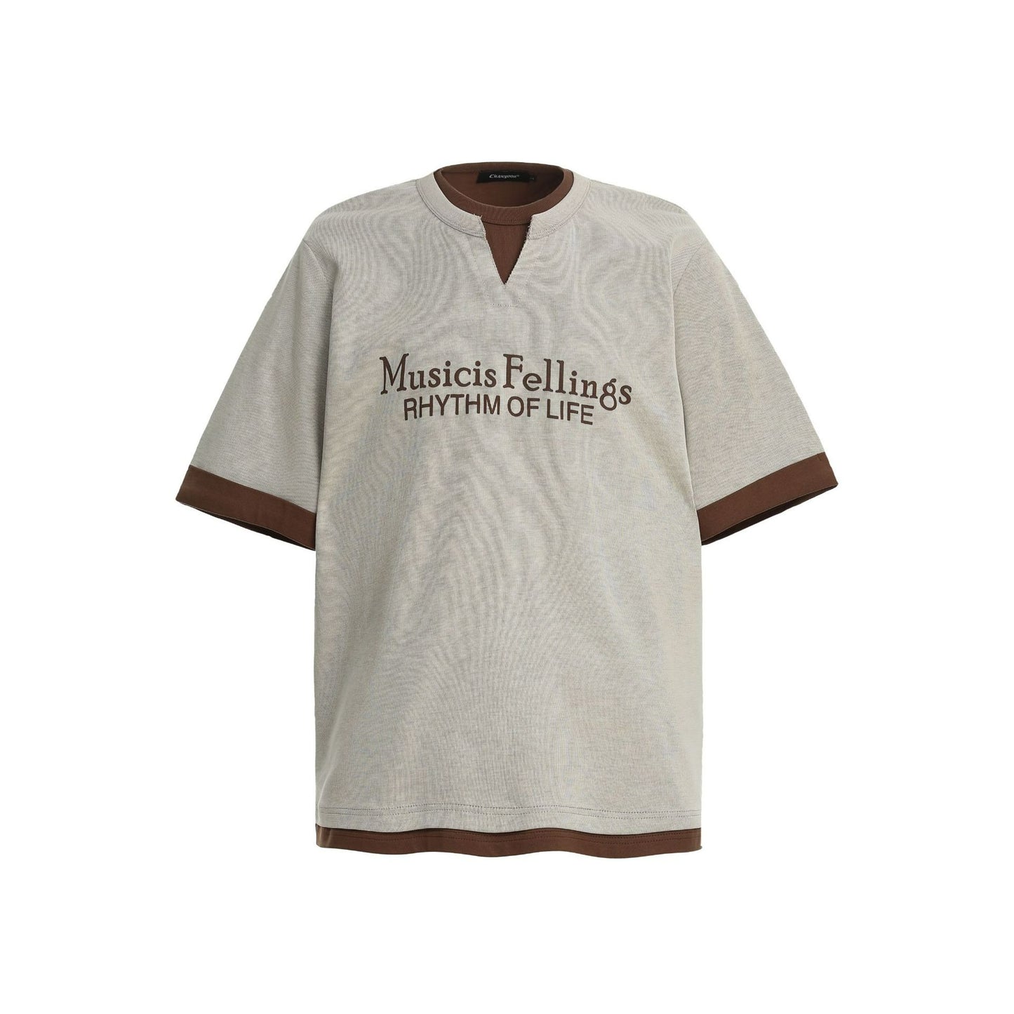 Retro Clean Fit Faux Layer Tee Men's Contrast Trim Top